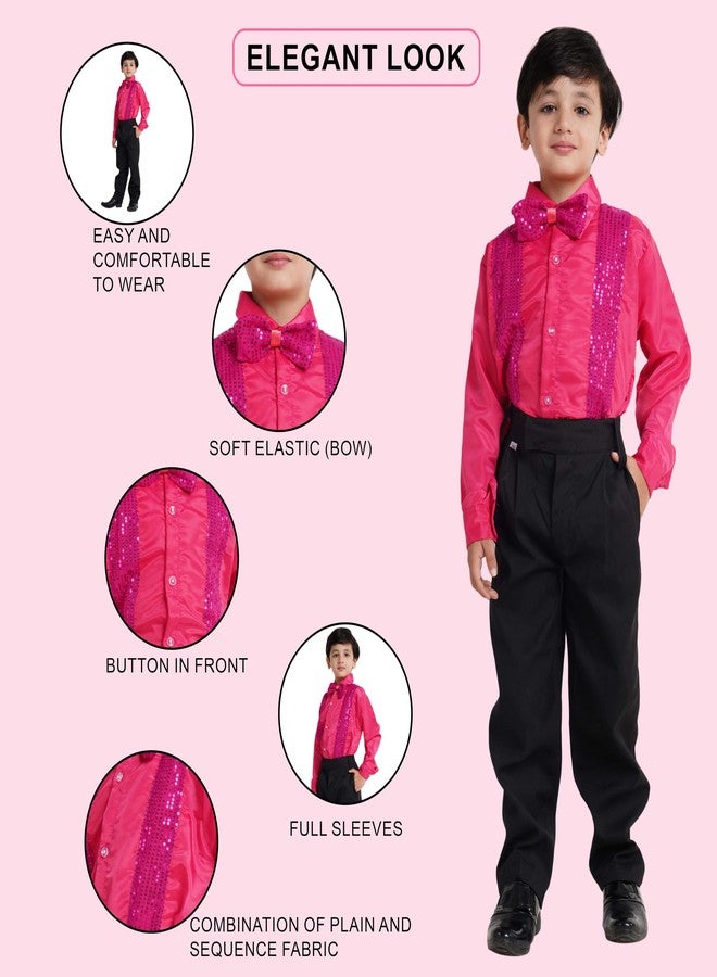 كاكو فانسي دريسيس قميص لامع للأطفال من كاكو، مصنوع من البوليستر، مناسب للرقص | قميص مزين بالترتر للأولاد، مناسب للعمل والمدرسة والحفلات السنوية، لون أرجواني - Image 2